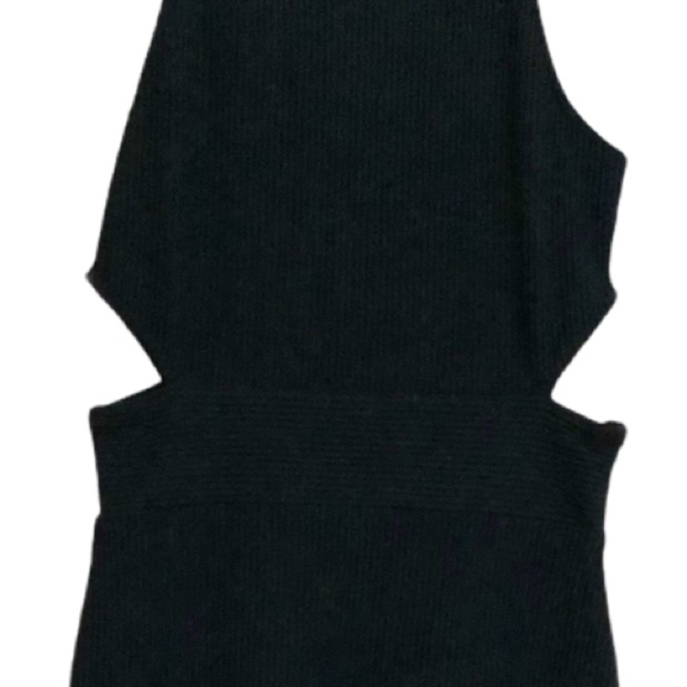 Topshop Black Ribbed Cut-Out Dress - Picture 4 of 6
